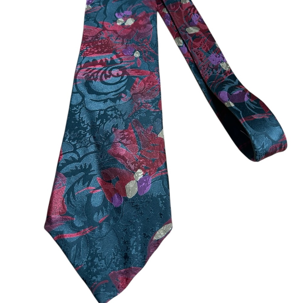 Vintage Milano Collection Silk 2.5” Red & Green Christmas Tie